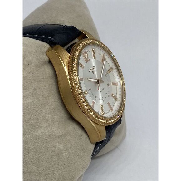 Fossil FTW5016 Women's Black Leather Analog White Dial Hybrid Smart Watch RQ122 - Picture 5 of 12